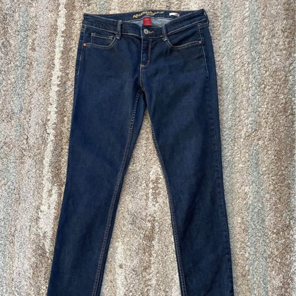 Arizona Sz 9 Short Super Skinny Dark Wash Denim Jeans - Picture 2 of 4